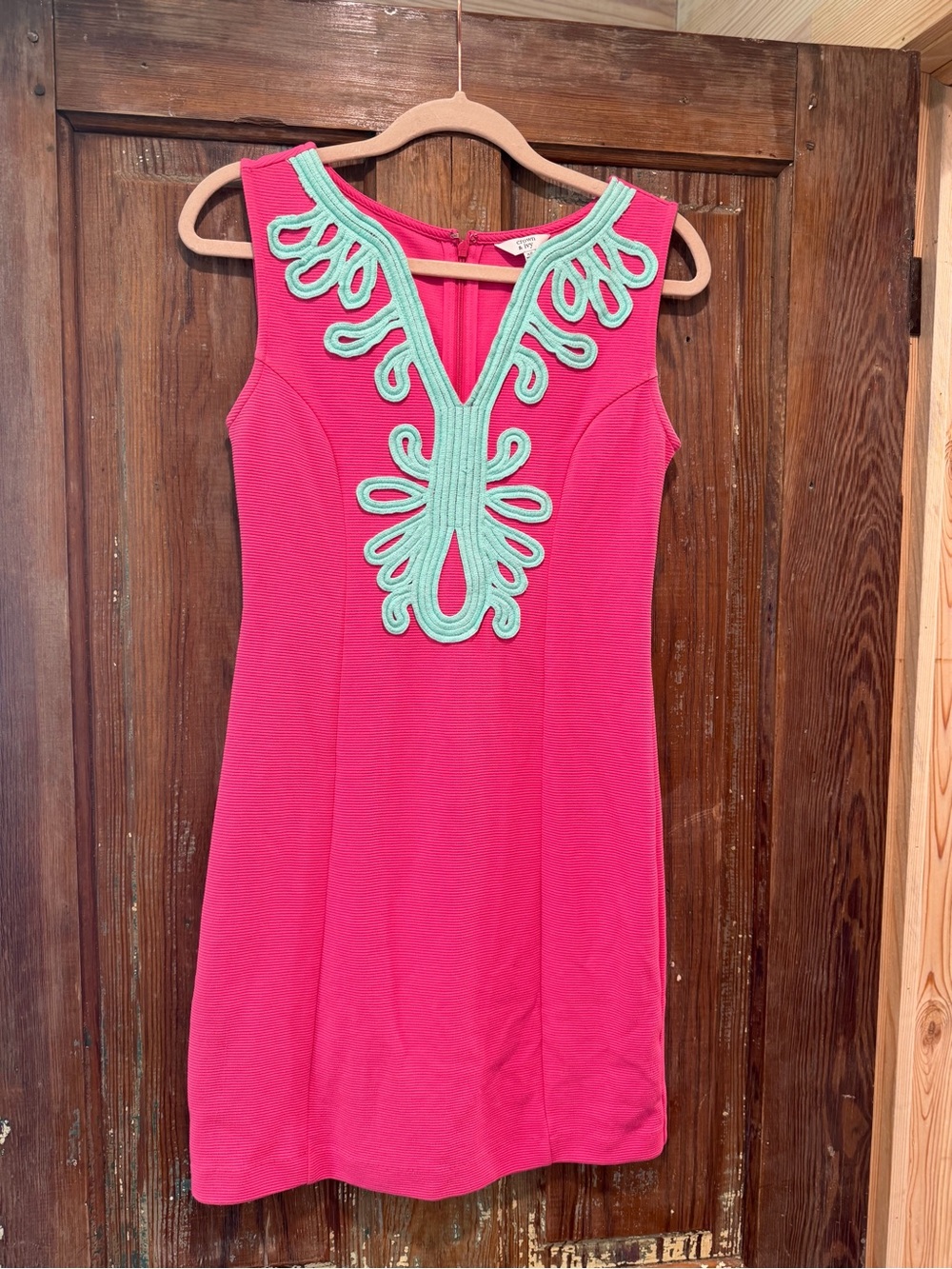 crown & ivy Hot Pink Mini Dress with Mint Trim